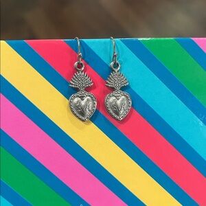 Virgins Saints & Angels silver heart earrings